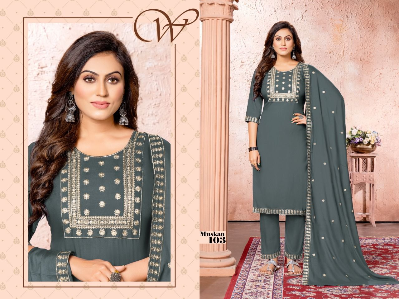 Beauty Queen Muskan 3 Festive Wear Ready Made Suit Collection